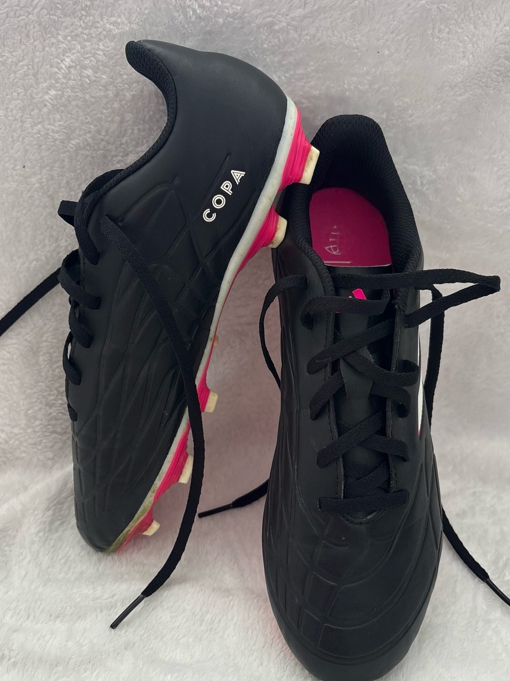 adidas Copa Women's Black Soccer Cleats with Pink Accents